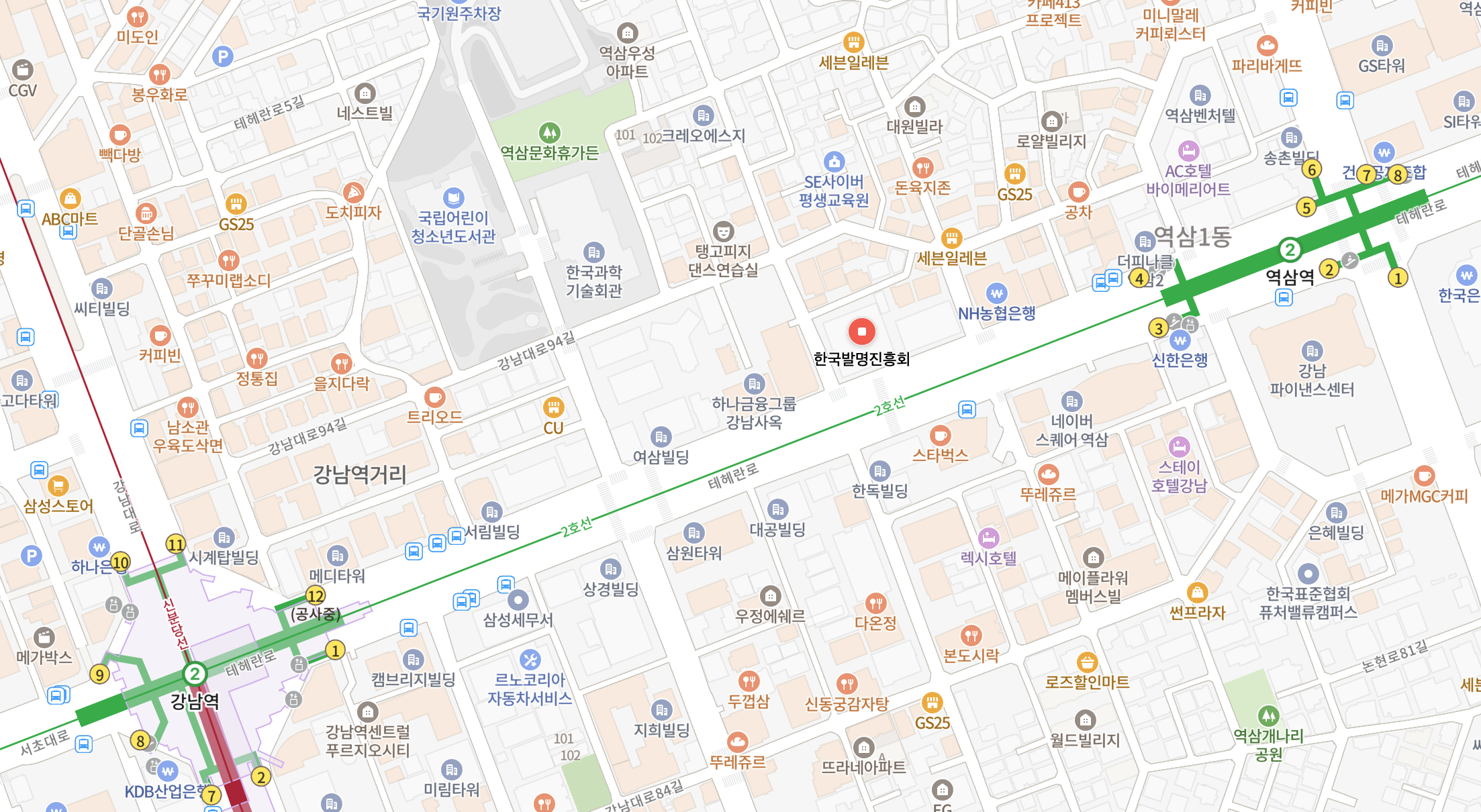 OASIS 강남센터 지도